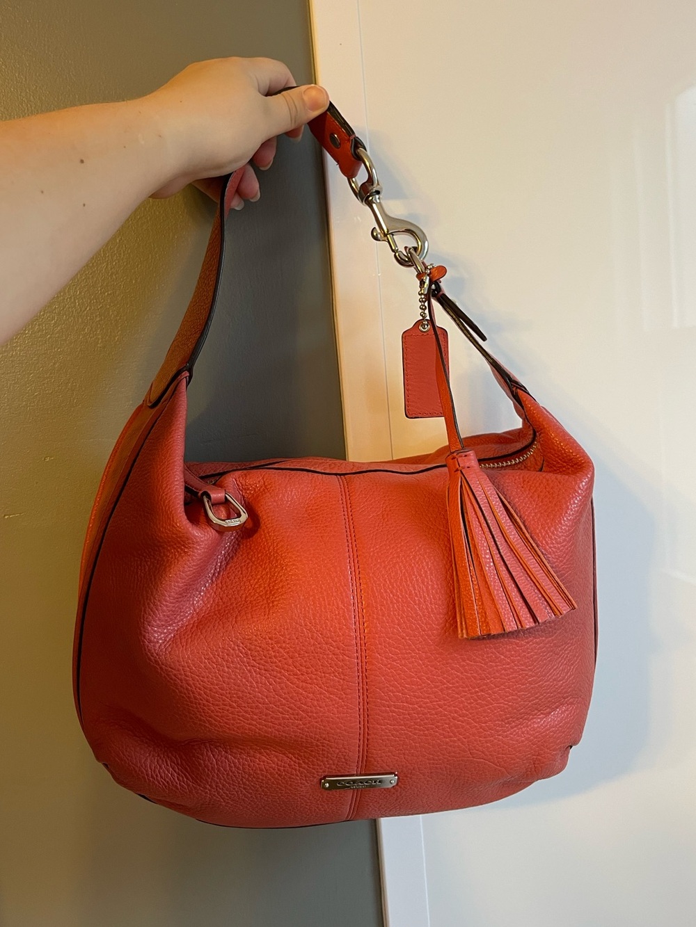 Leather coach purse